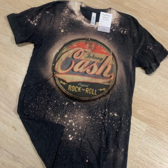 Johnny cash rock n roll bleached t - Picture 2 of 2